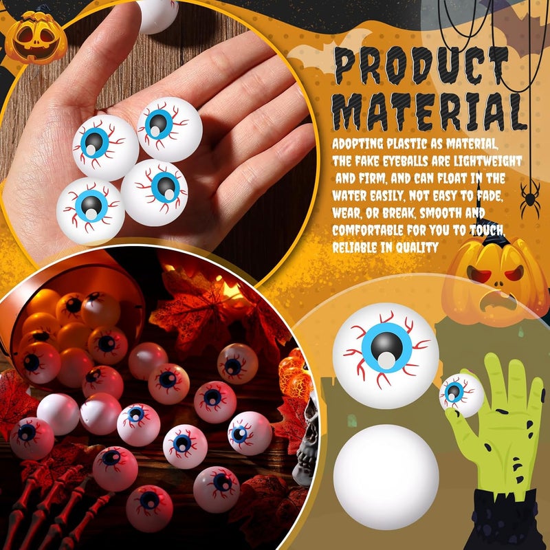 Leitee 60 Pcs Halloween Eyeballs Plastic Scary Fake Eye Balls for Craft Realistic Table Tennis Eyeballs Horror Props Colored Table Tennis Ball for Adult Halloween Party Decoration - Image 3
